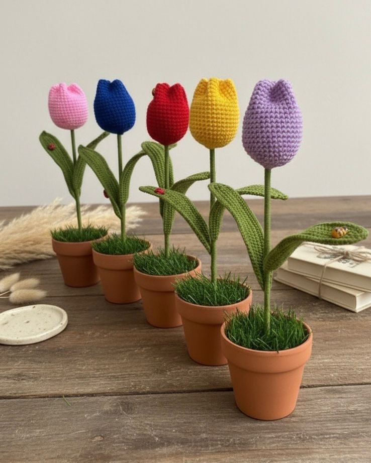 Flores tejidas a crochet